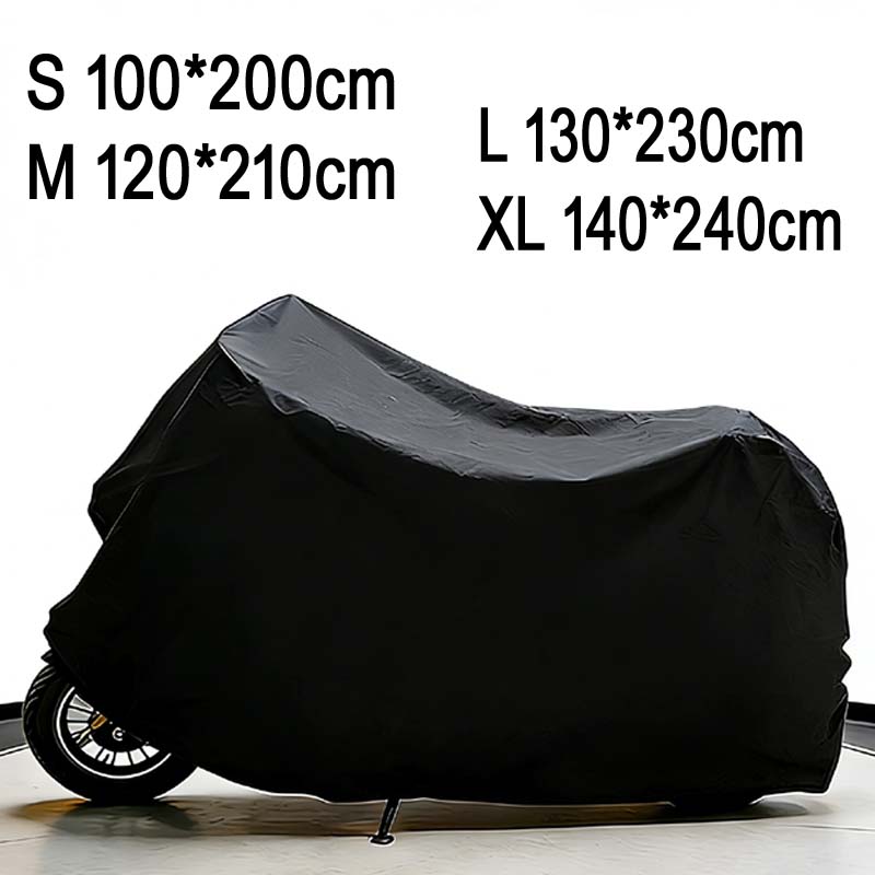 Electric Scooter Rain Cover - ผ้าคลุมรถจักรยานยนต์แบบกันน้ำ PEVA สีดำ สำหรับรถมอเตอร์ไซค์ สกู๊ตเตอร์ ป้องกันฝุ่นละออง