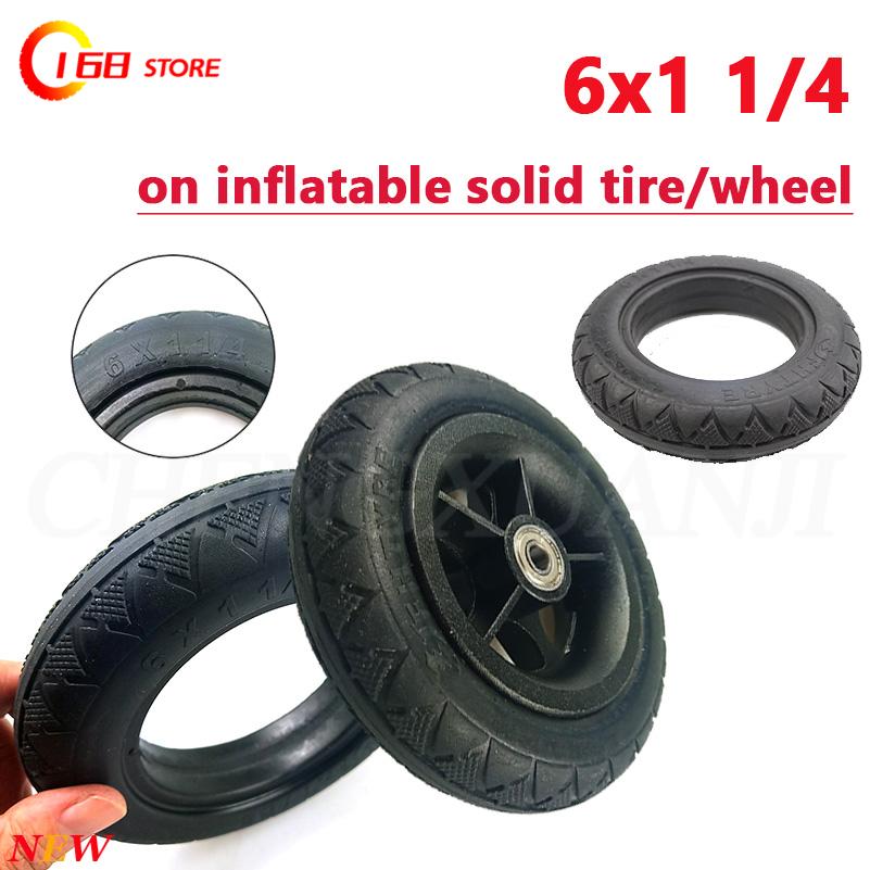Folding Electric Scooter - ยางตัน 6X1 1/4 ขายดี เหมาะสำหรับจักรยานพับและอุปกรณ์เสริมสกู๊ตเตอร์ไฟฟ้าขนาดเล็ก