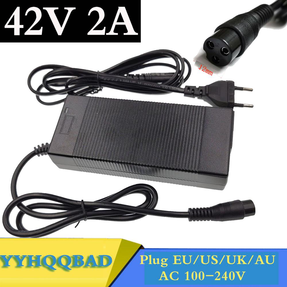 Electric Scooter Charger - ปลั๊กอินไลน์3ปลายปลั๊ก GX16 36V 42V 2A จักรยานไฟฟ้าที่ชาร์จแบตเตอรี่ลิเธียม36V