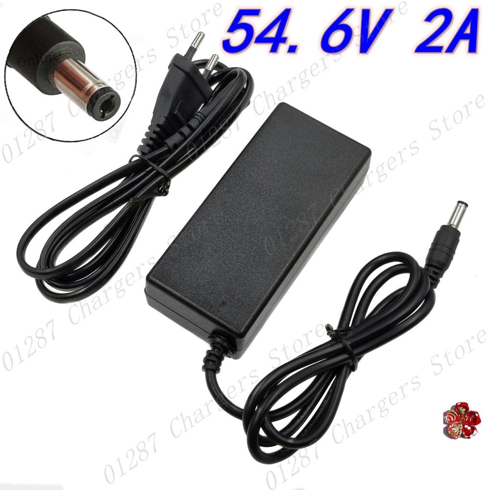 Electric Scooter Charger - เครื่องชาร์จ 54.6V 2A สำหรับแบตเตอรี่ลิเธียมไอออน 48V พร้อมช่องเสียบ/ขั้วต่อ