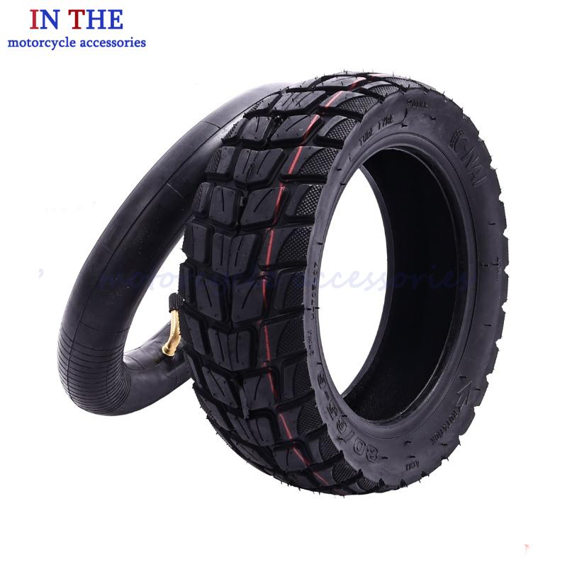 Scooter Tire - 80/65-6 พร้อมยางในและยางนอกสำหรับการขับขี่ออฟโรด, ยางสำหรับสกู๊ตเตอร์ไฟฟ้าพร้อมยางในและยางนอกแบบหนาพิเศษที่มีเส้นสีแดง