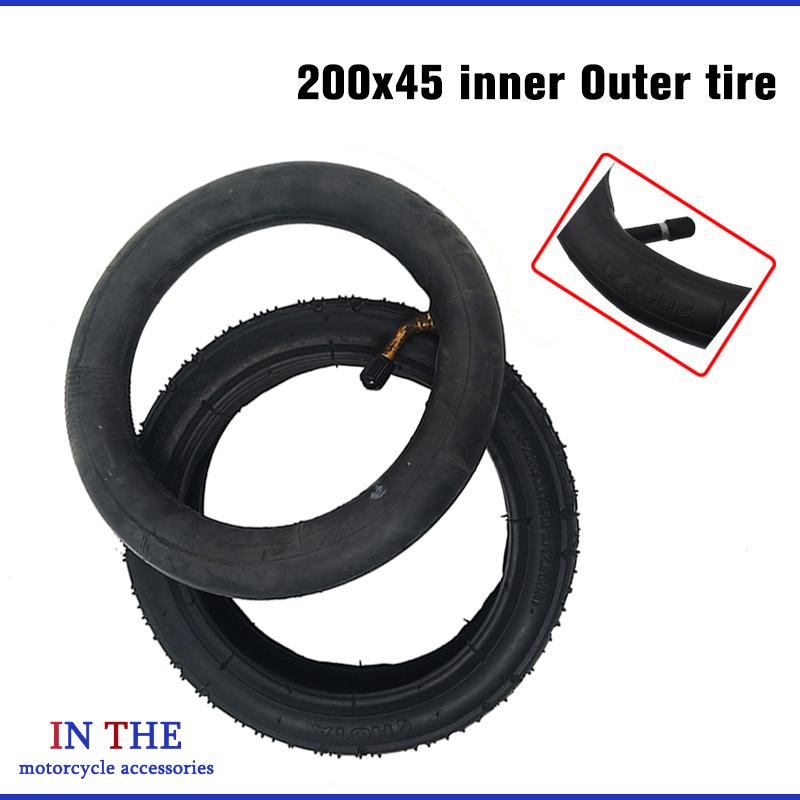 Scooter Tire - ยางสกู๊ตเตอร์แบบหนา ขนาด 200x45 ยางในและยางนอกแบบเติมลม เหมาะสำหรับอะไหล่ยางสกู๊ตเตอร์ไฟฟ้า
