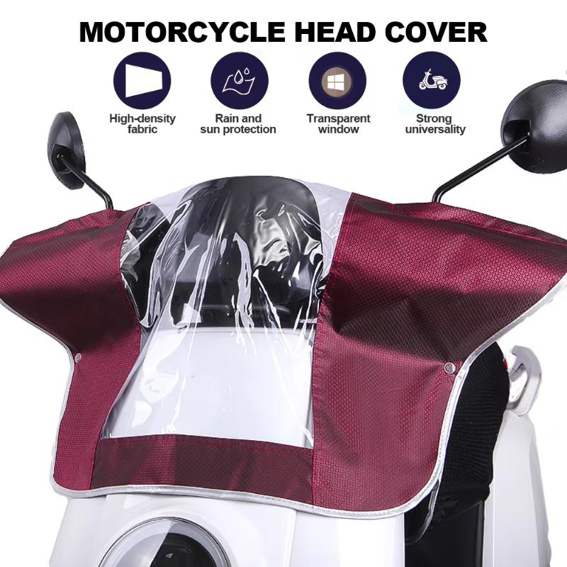 Electric Scooter Rain Cover - ผ้าคลุมหน้าจอสกู๊ตเตอร์ไฟฟ้าแบบกันฝน พร้อมหน้าต่างใส ซิปปิดกันน้ำ กันฝุ่น สำหรับการเดินทางและขี่จักรยานไฟฟ้าในชีวิตประจำวัน
